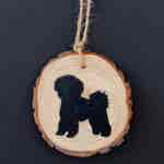 Bichon hanging Wood Slice