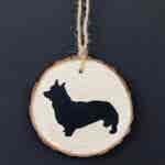 Corgi hanging Wood Slice