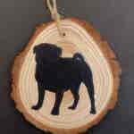 Pug hanging Wood Slice