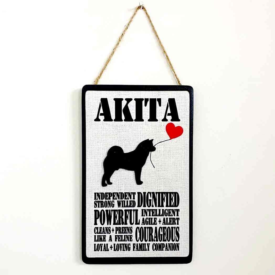 Akita Typography Plaque
