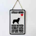 Australian Shepherd Typography Plaque