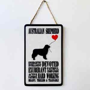 Australian Shepherd Typography Plaque