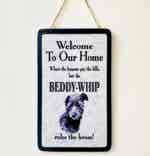 Beddy-Whippet/Lurcher Welcome Plaque