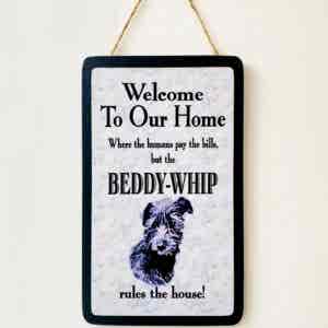 Beddy-Whippet/Lurcher Welcome Plaque