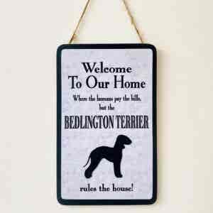 Bedlington Terrier Welcome Plaque