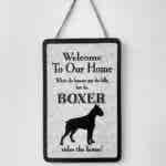 Boxer Welcome Plaque