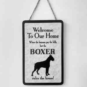 Boxer Welcome Plaque