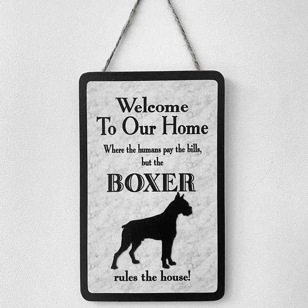 Boxer Welcome Plaque