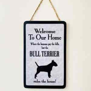Bull Terrier Welcome Plaque