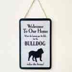 Bulldog Welcome Plaque