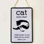Cat (noun) Typography Plaque 2