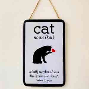 Cat (noun) Typography Plaque 1