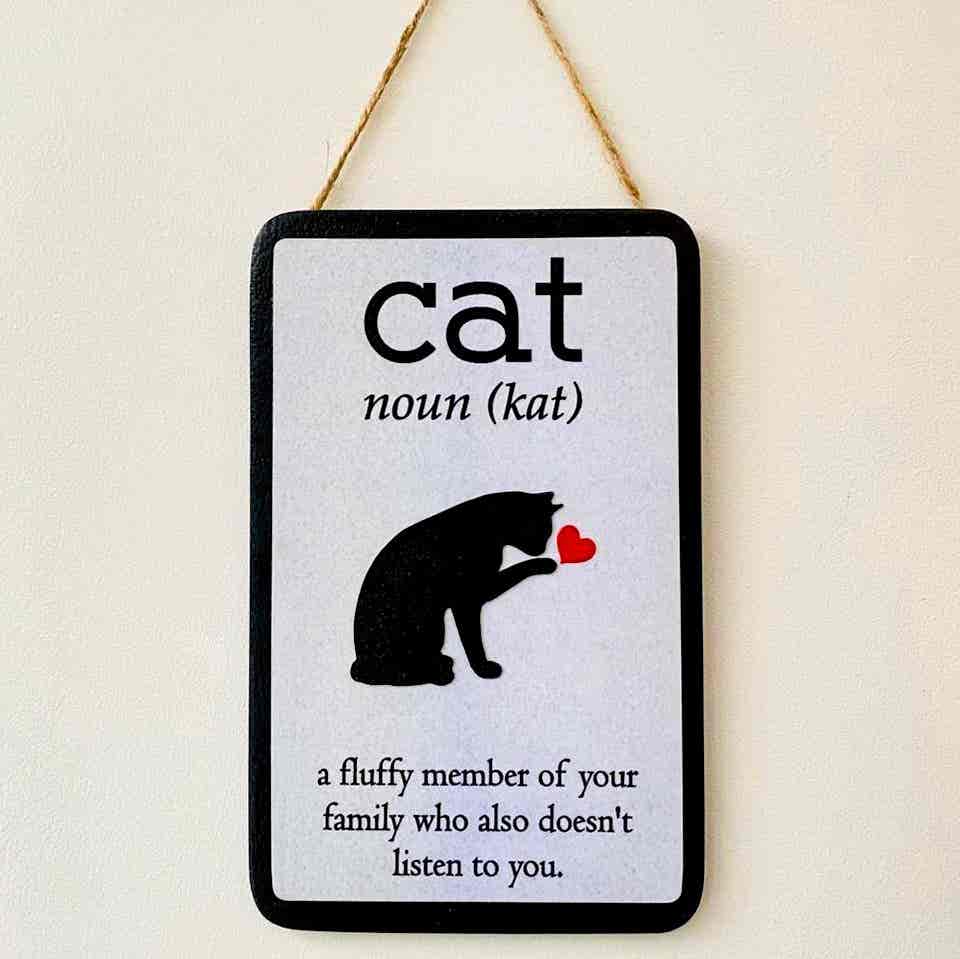 Cat (noun) Typography Plaque 1