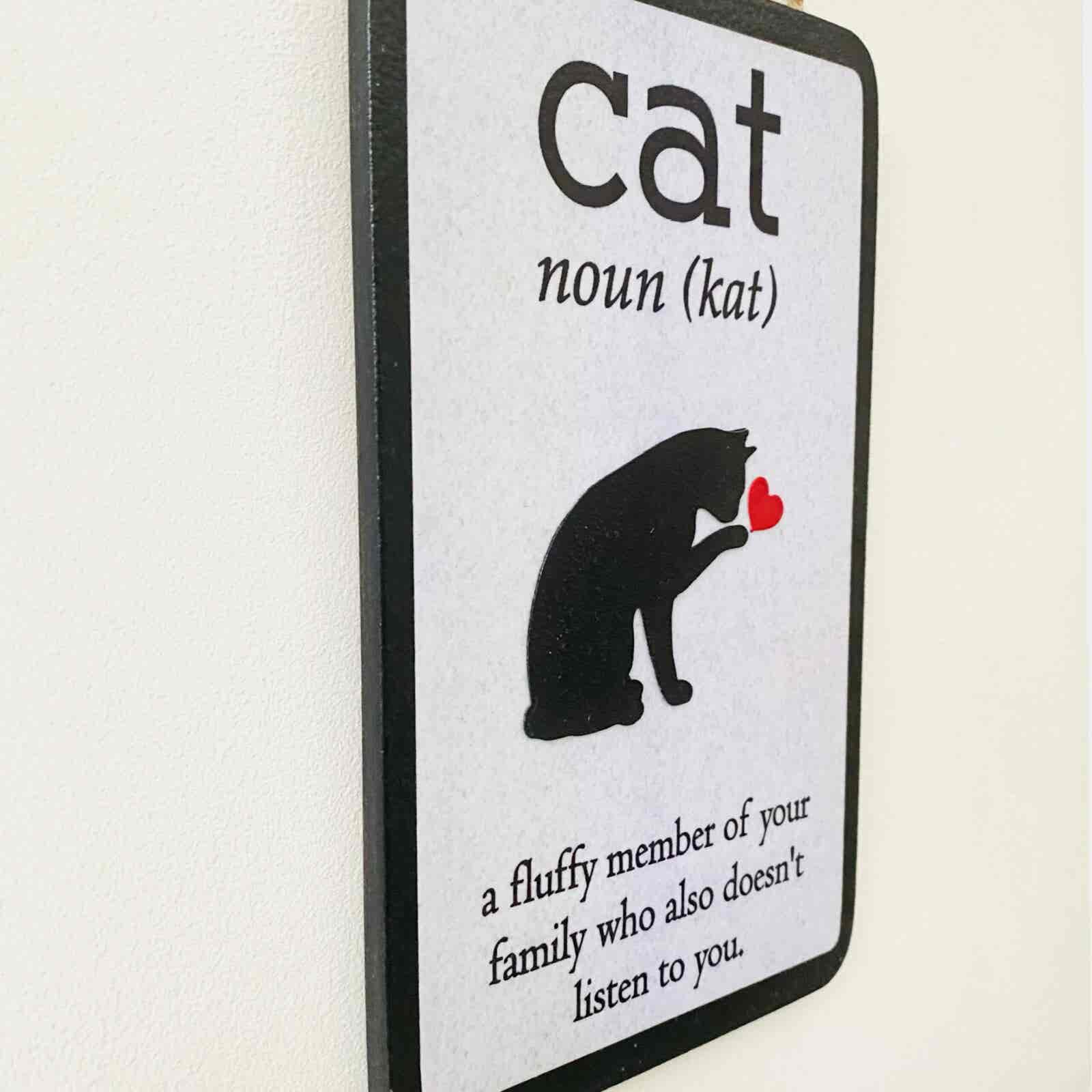 Cat (noun) Typography Plaque 1 - Image 3