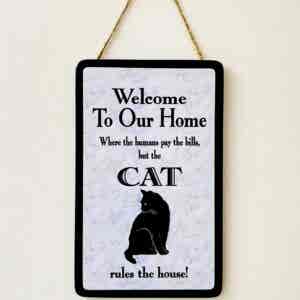 Cat Welcome Plaque