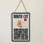 Rescue Cat Typography Plaque