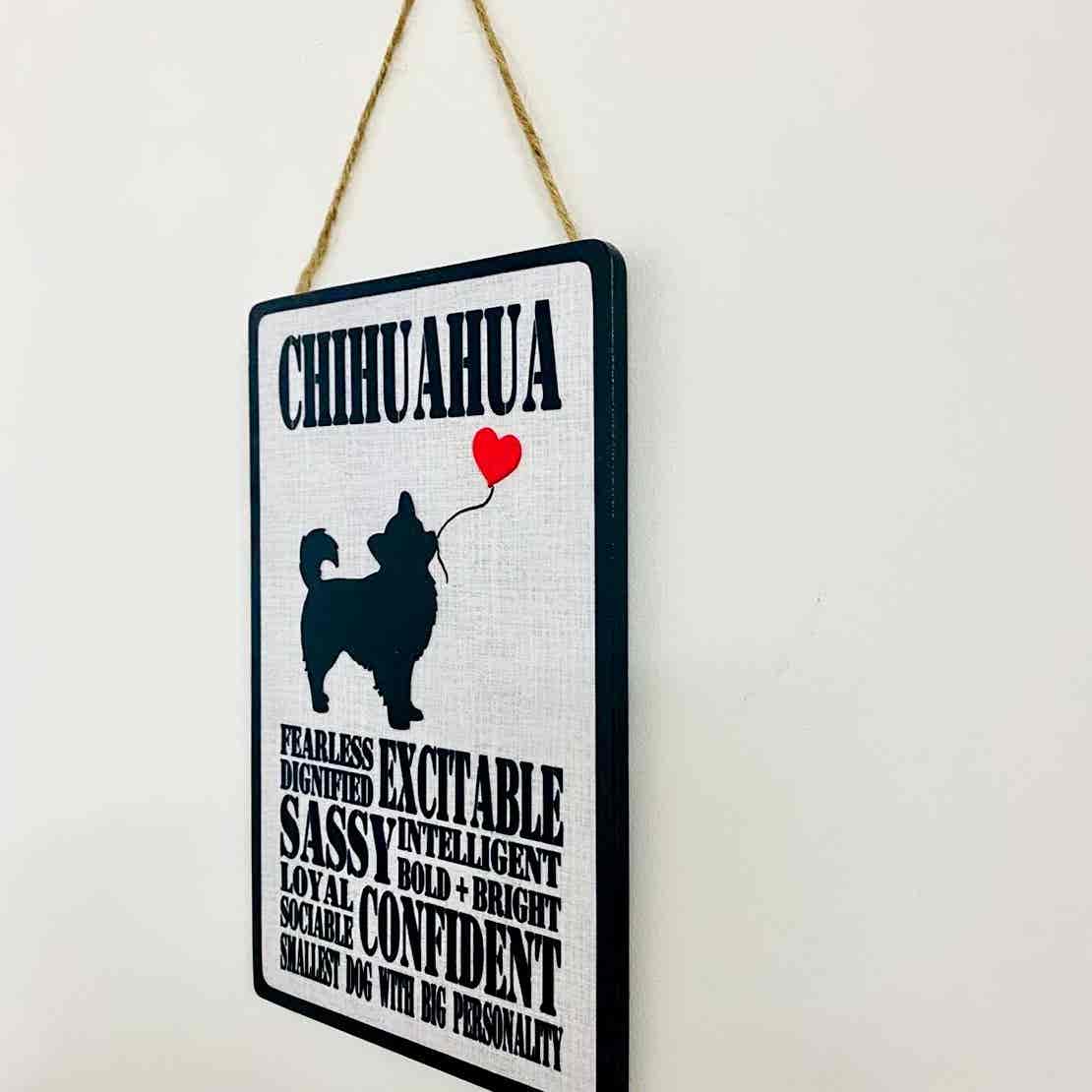 Chihuahua (long hair) Typography Plaque - Image 3