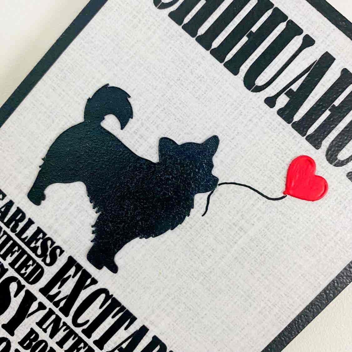 Chihuahua (long hair) Typography Plaque - Image 2