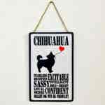Chihuahua (long hair) Typography Plaque