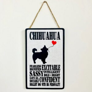 Chihuahua (long hair) Typography Plaque