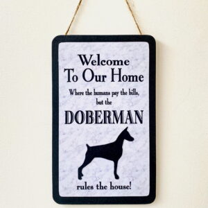 Doberman Welcome Plaque