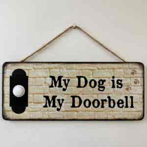 Humorous Dog/Doorbell Plaque