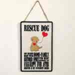 Rescue Dog Typography Plaque