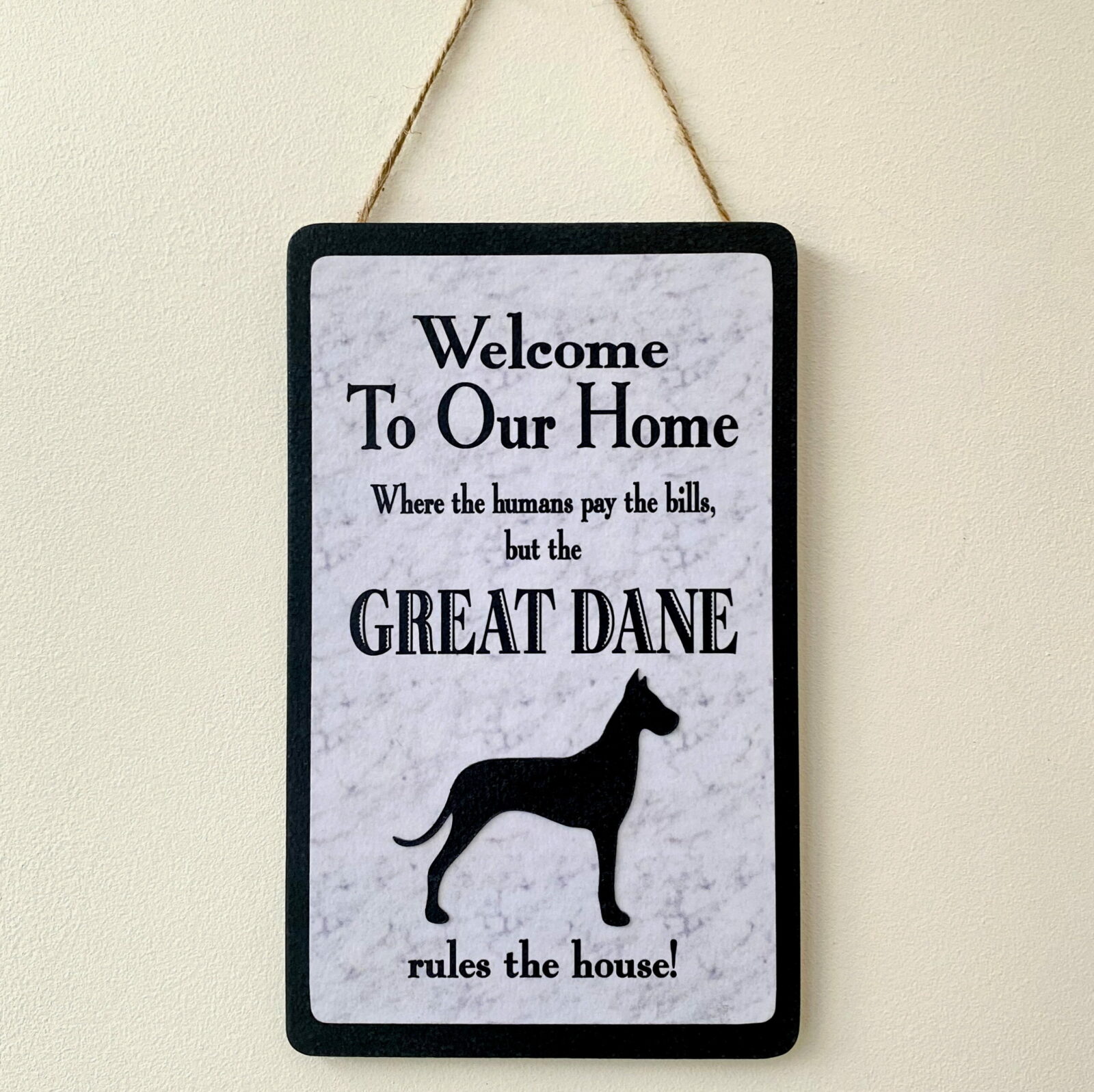 Great Dane Welcome Plaque