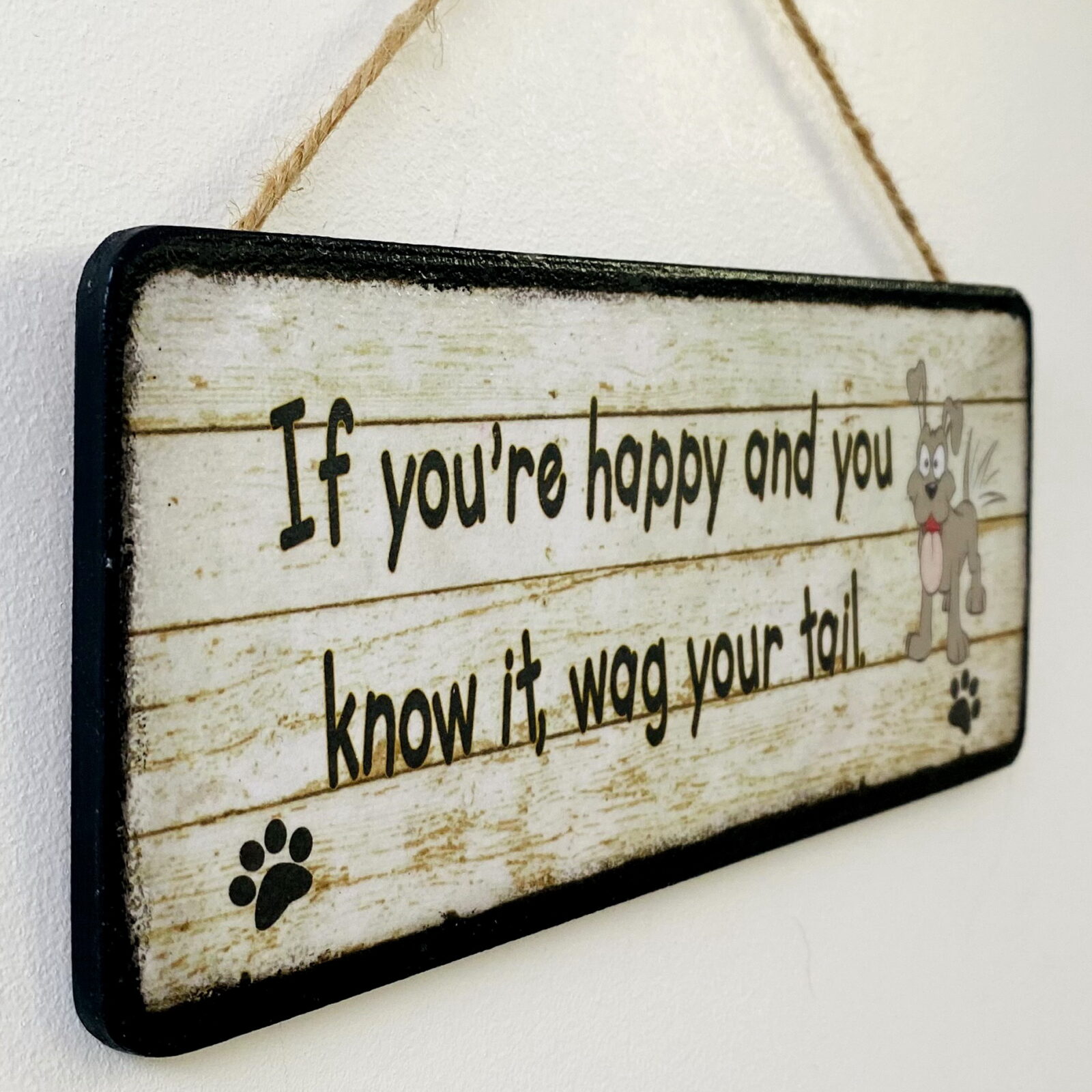 If You're Happy, Wag Your Tail Plaque - brown - Image 2