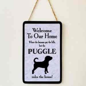 Puggle Welcome Plaque