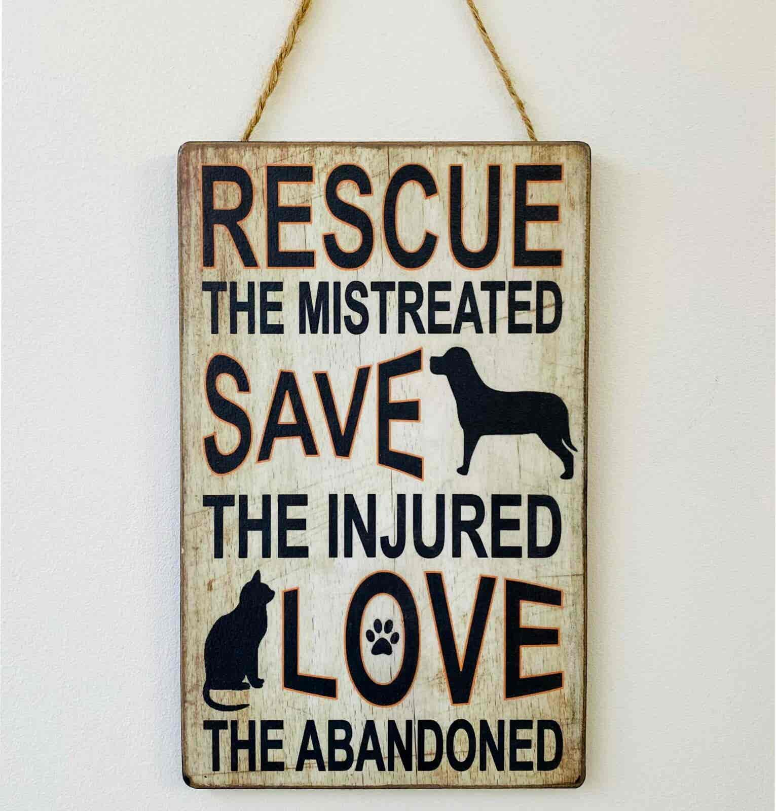 Rescue The Mistreated.....Plaque (beige)