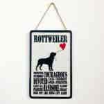 Rottweiler Typography Plaque
