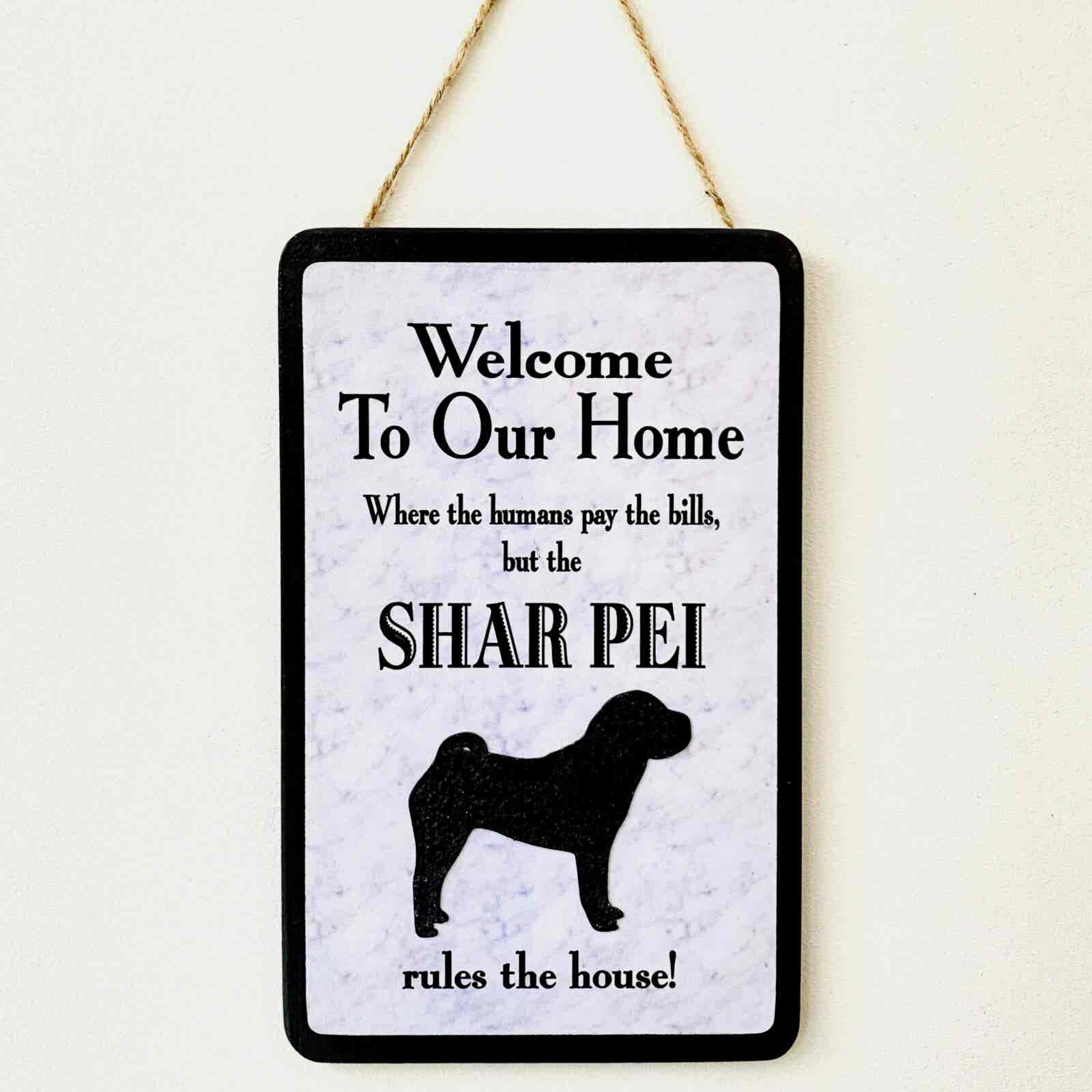 Shar Pei Welcome Plaque