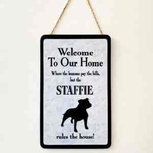 Staffie Welcome Plaque