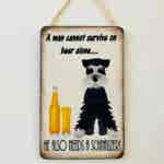 Humorous Schnauzer & Beer Plaque