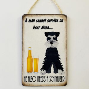 Humorous Schnauzer & Beer Plaque