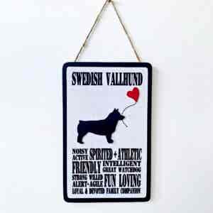 Swedish Vallhund Typography Plaque