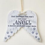 Angel Wings (with paw prints) Pet Memorial Plaque