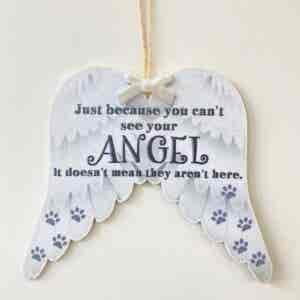 Angel Wings (with paw prints) Pet Memorial Plaque