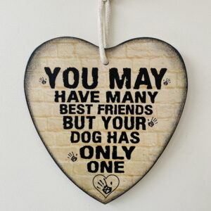 Large Wooden Heart - Dog Quotation