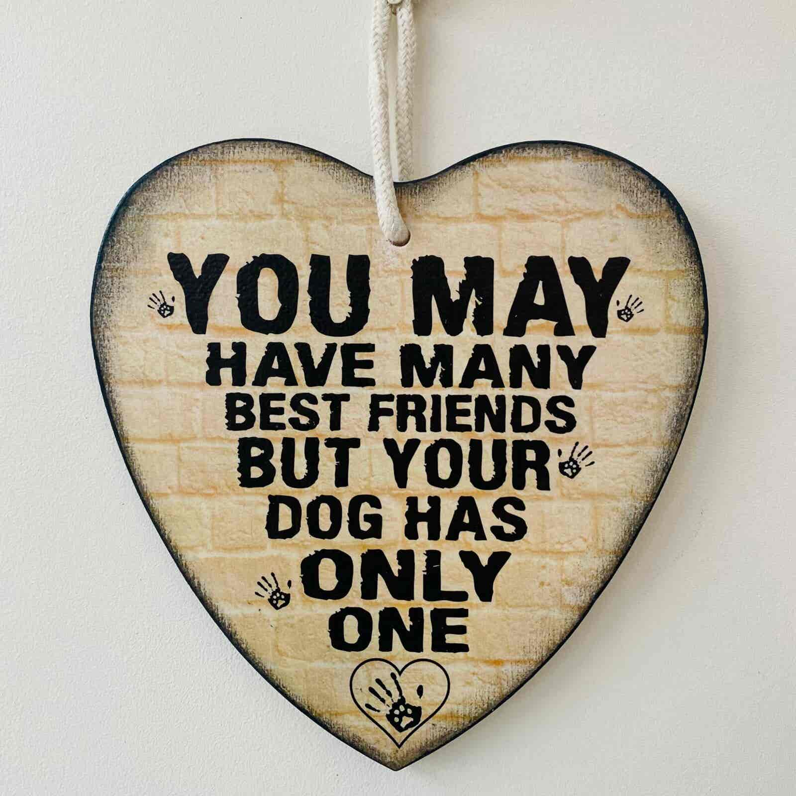 Large Wooden Heart - Dog Quotation