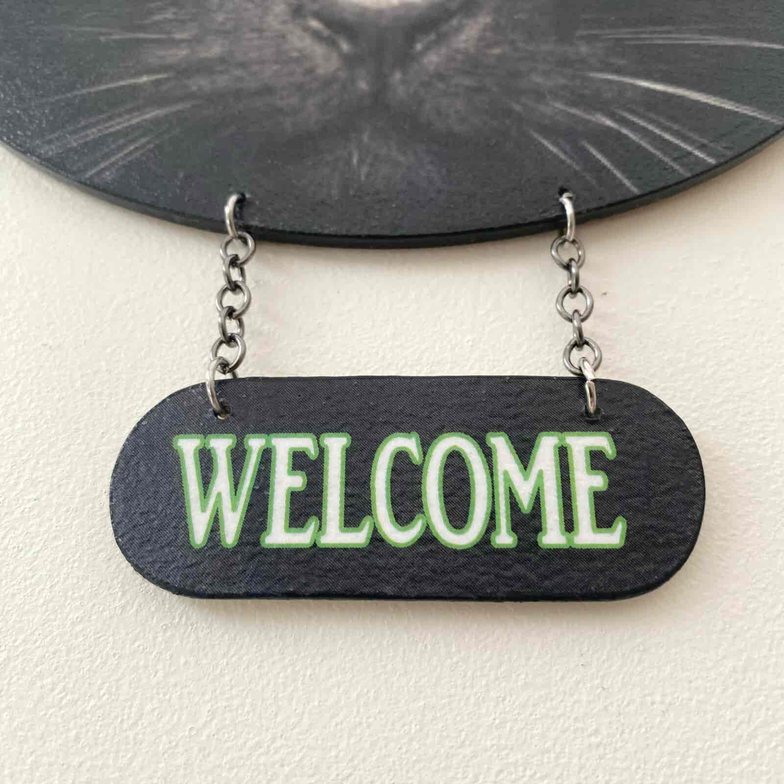 Cat Face Welcome plaque - Black Cat - Image 2