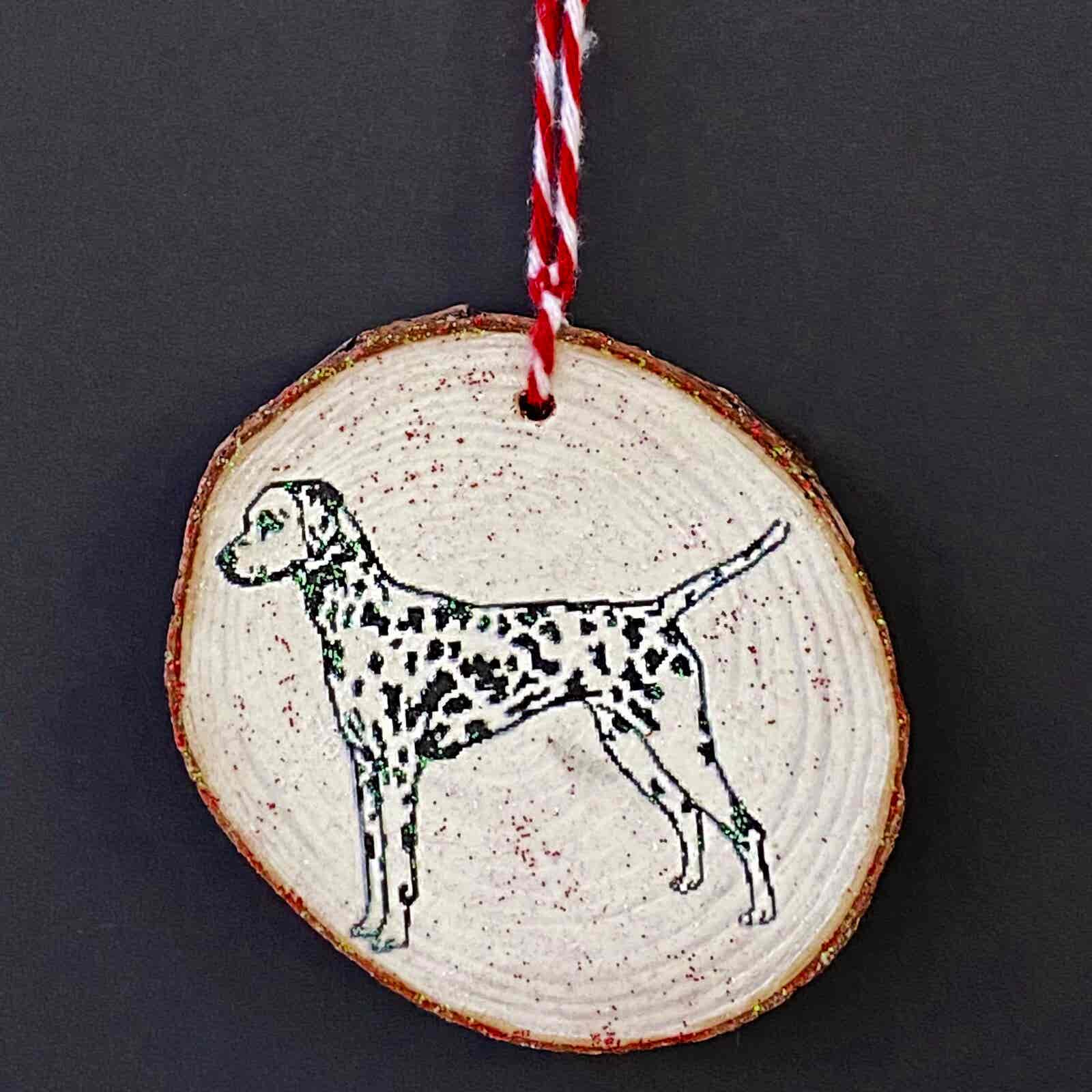 Dalmatian Christmas hanging Wood Slice
