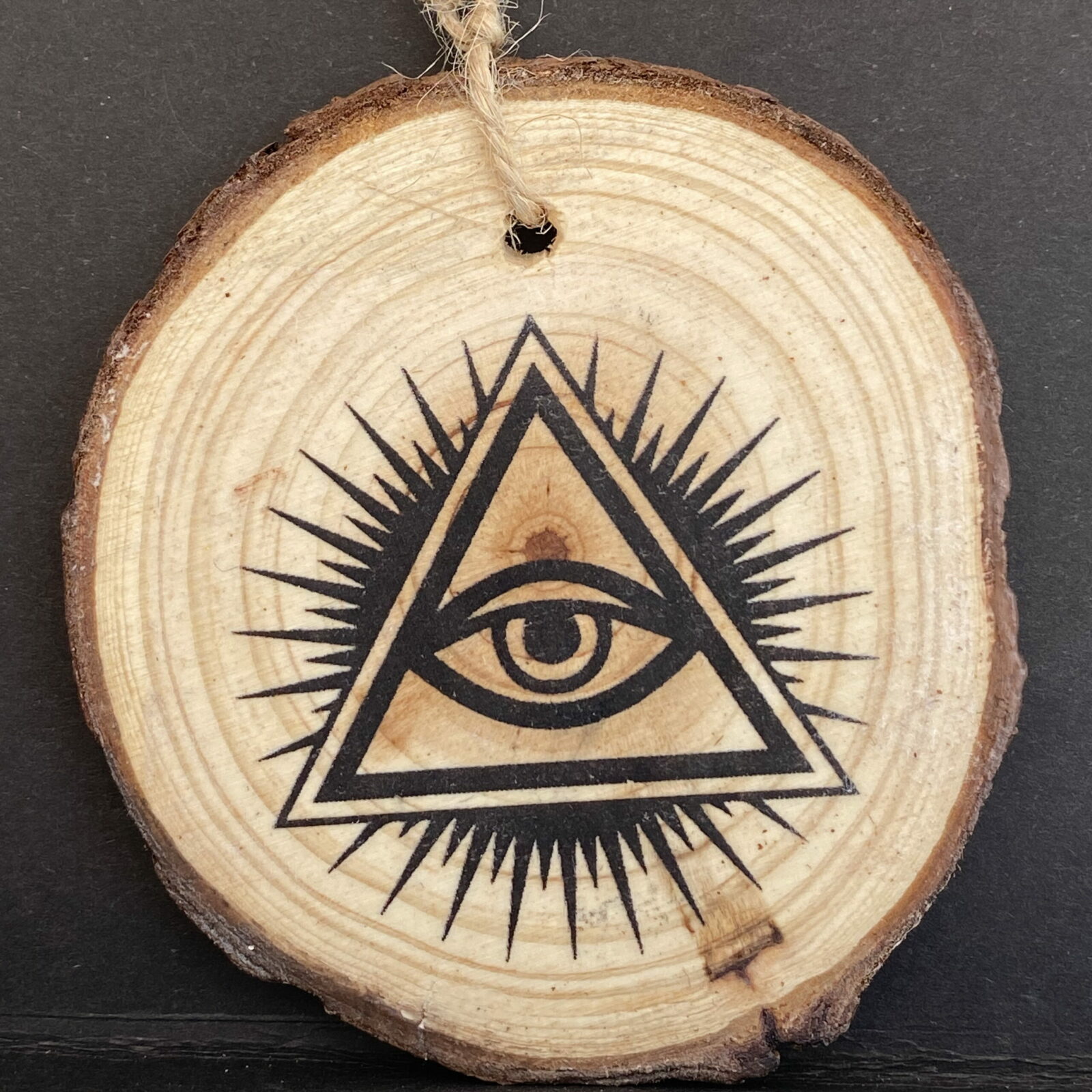 The Eye of Providence hanging Wood Slice - Image 2