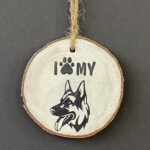 German Shepherd hanging Wood Slice