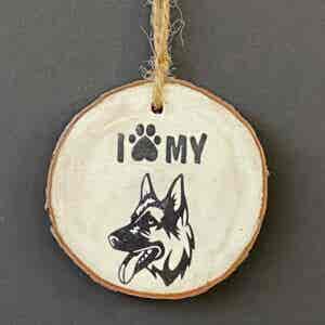 German Shepherd hanging Wood Slice