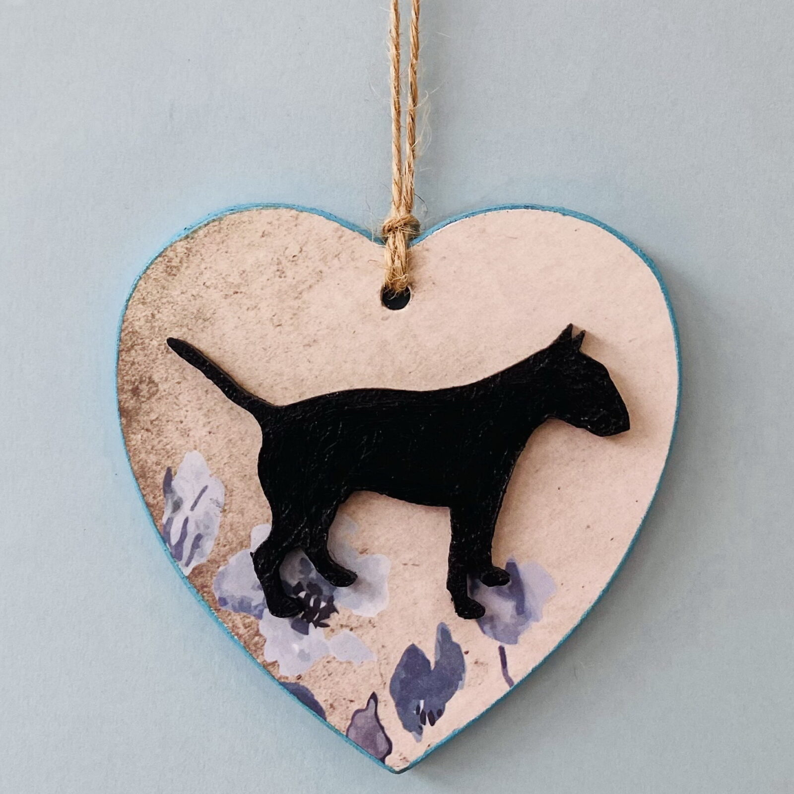 Bull Terrier (on a vintage background heart) Plaque
