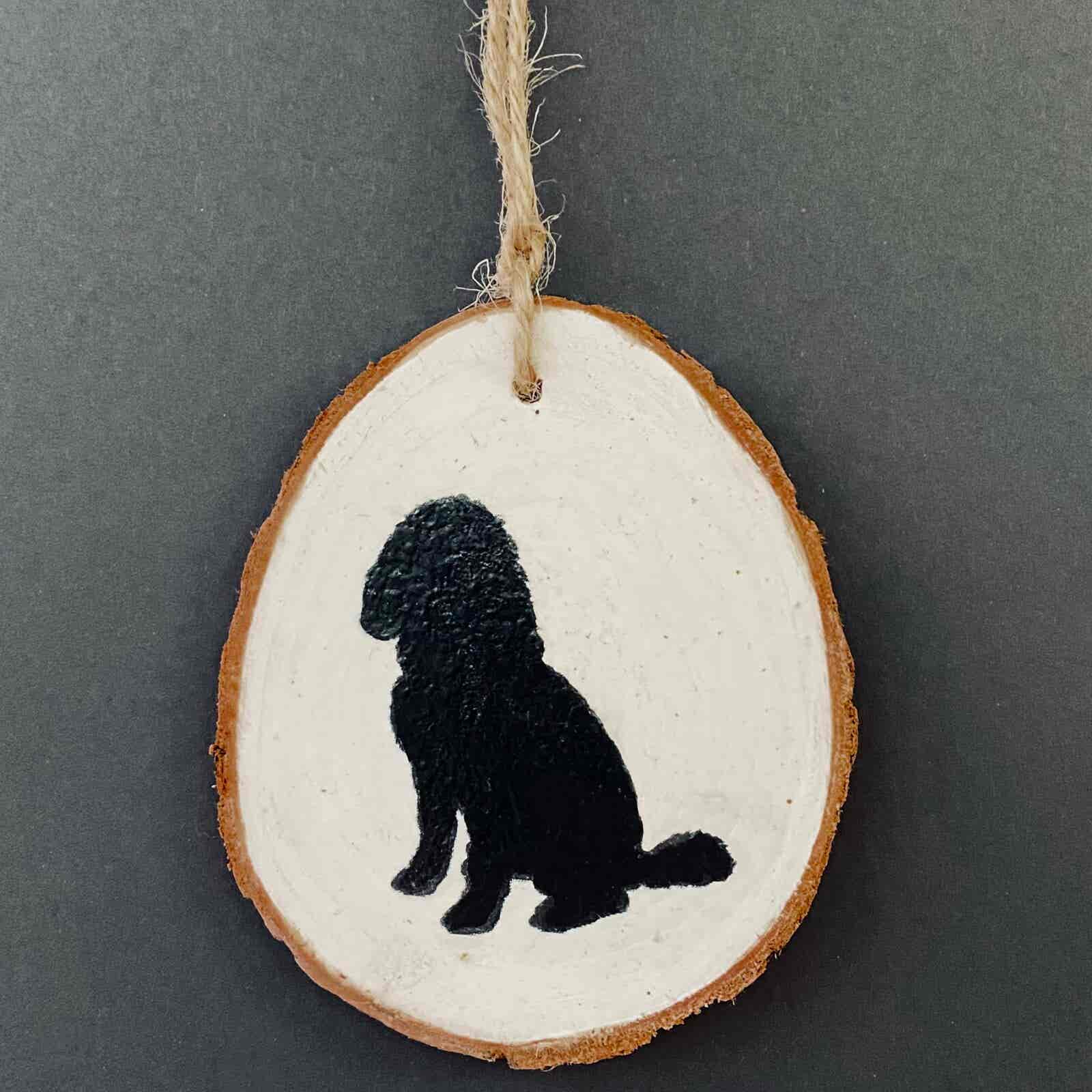 Cockapoo hanging Wood Slice