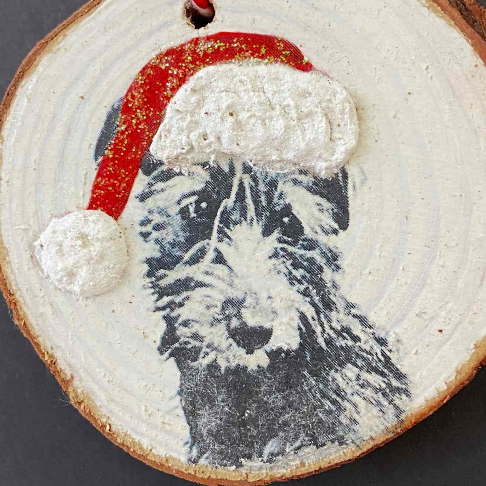 Beddy Whip/Lurcher Christmas hanging Wood Slice - Image 4