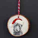 Beddy Whip/Lurcher Christmas hanging Wood Slice